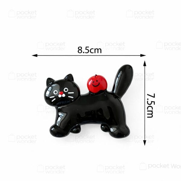 Black cat fridge magnet