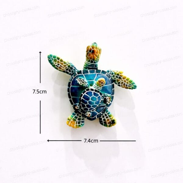 blue green sea turtle fridge magnet