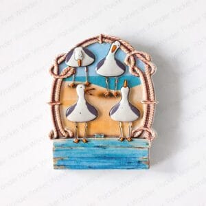 Coastal Seagull Beach Scene Fridge Magnet
