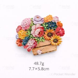 Colourful flower crate fridge magnet