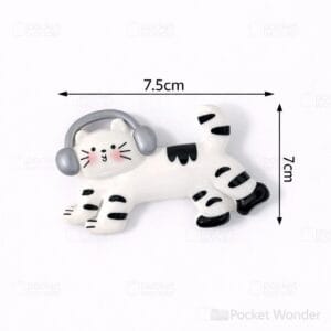 Cute white cat fridge magnet