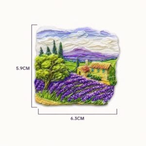 Lavender Field Landscape Fridge Magnet