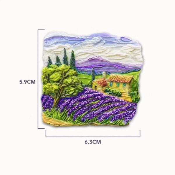 Lavender Field Landscape Fridge Magnet