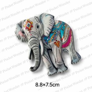 Ornate Grey Elephant Fridge Magnet