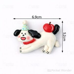 Party puppy fridge magnet