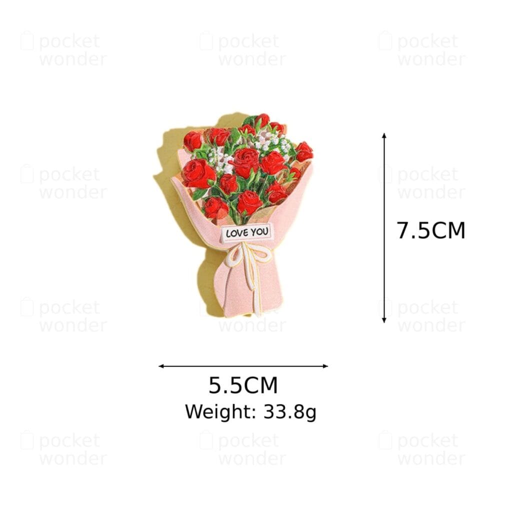 Red rose bouquet fridge magnet