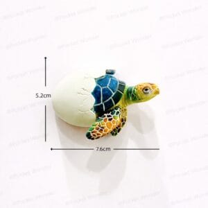 blue green sea turtle hatch fridge magnet