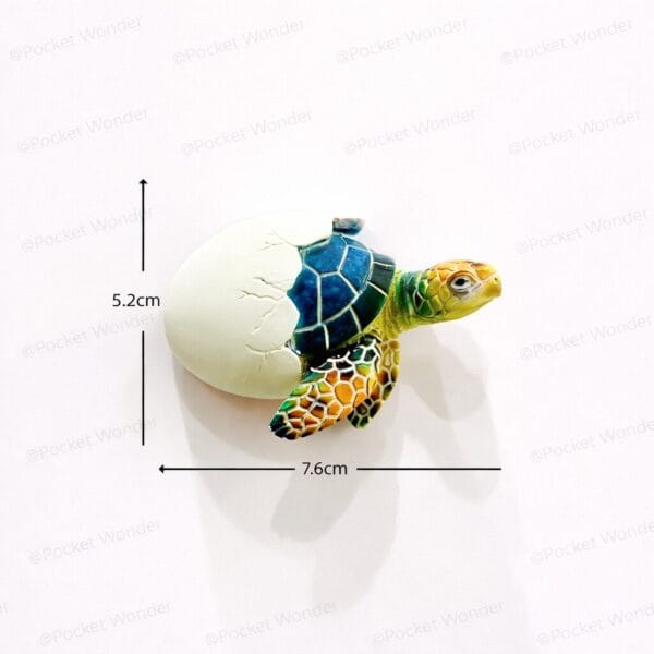 blue green sea turtle hatch fridge magnet