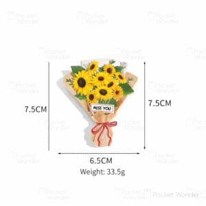 Sunflower bouquet fridge magnet