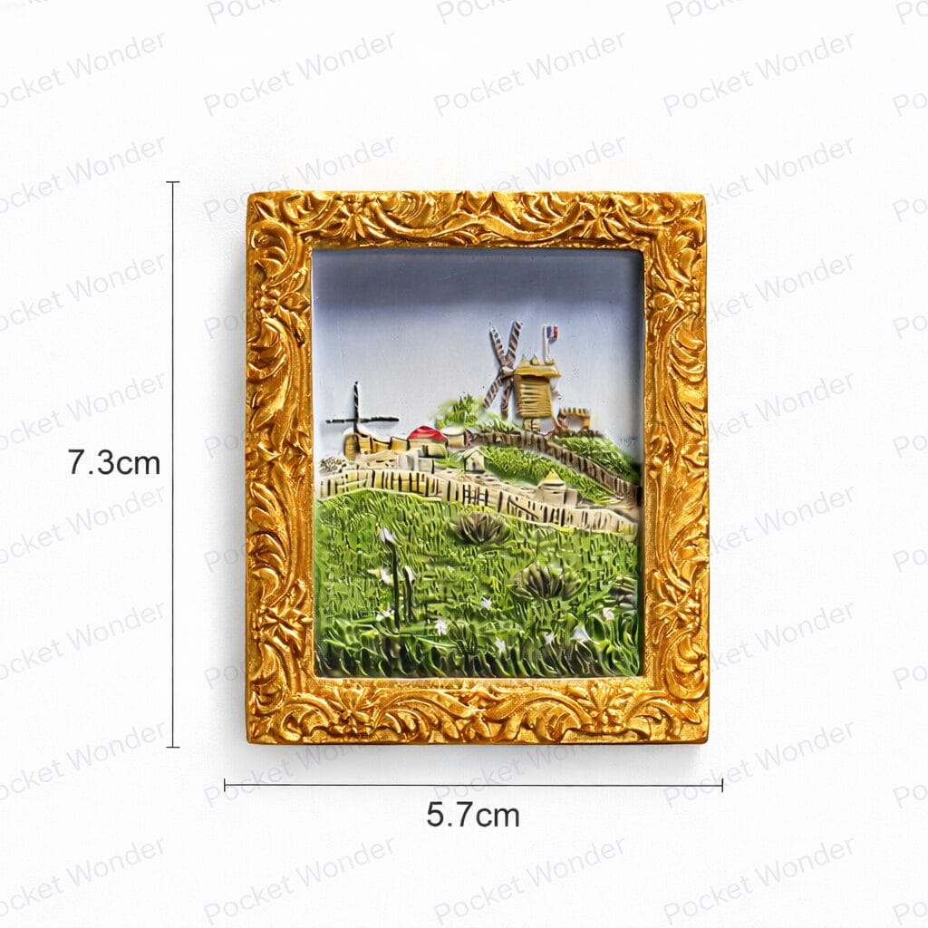 Van Gogh Windmill Frame Fridge Magnet – Artistic Vintage Style Van Gogh Windmill Frame Fridge Magnet