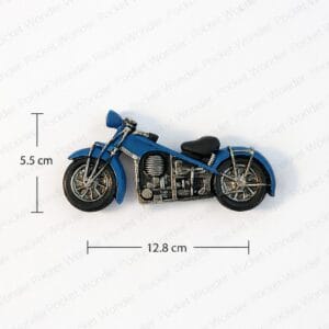 Vintage Blue Motorcycle Fridge Magnet Retro Biker Garage Charm