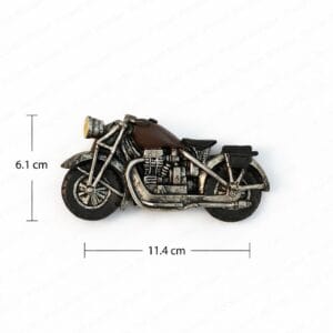 vintage silver motorcycle fridge magnet