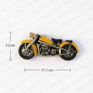 Vintage Yellow Motorcycle Fridge Magnet Retro Biker Garage Charm