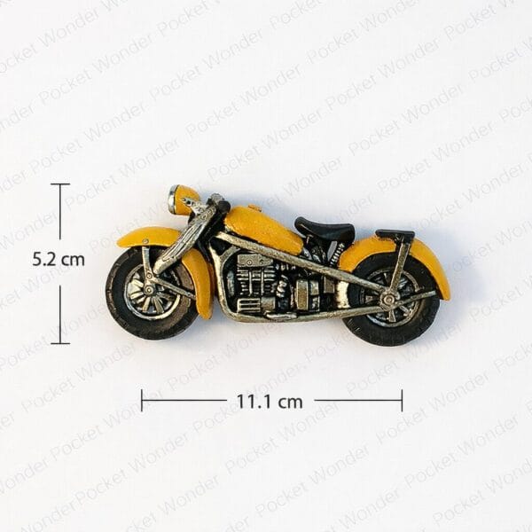 Vintage Yellow Motorcycle Fridge Magnet Retro Biker Garage Charm