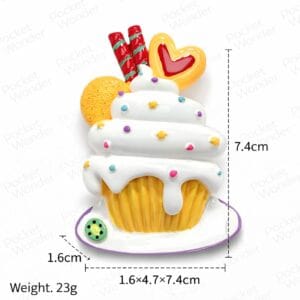 White Frosting Cupcake Fridge Magnet