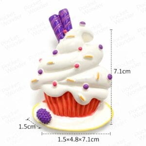 White Frosting Cupcake Fridge Magnet