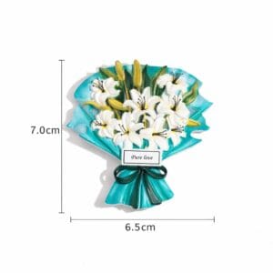 White lily bouquet fridge magnet