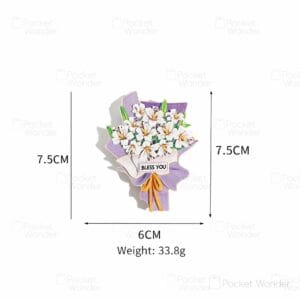 White lily bouquet fridge magnet