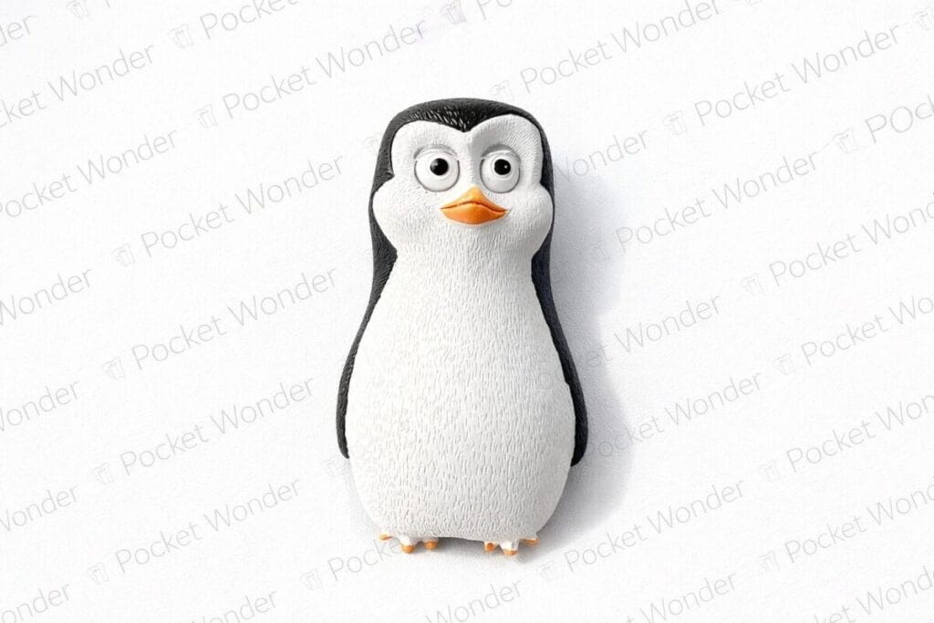 Wide-Eyed Penguin Fridge Magnet – Cute Character Style