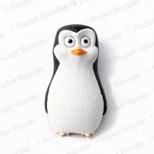 Wide-Eyed Penguin Fridge Magnet – Cute Character Style
