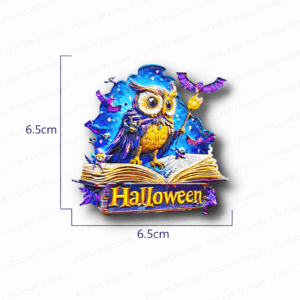 Halloween Owl Book Fridge Magnet