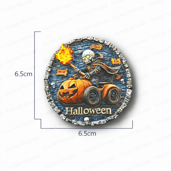 Skeleton Pumpkin Car Fridge Magnet