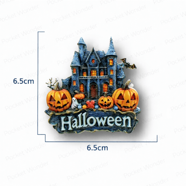 Haunted House Halloween Fridge Magnet