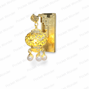 Gold Round Lantern Fridge Magnet