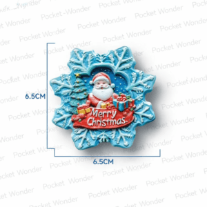 Blue Santa Gift Fridge Magnet