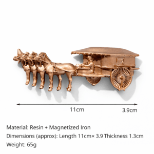 Bronze Low Canopy Horse Carriage Fridge Magnet