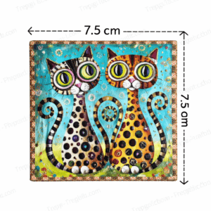 Polka Dot Twin Cat Fridge Magnet