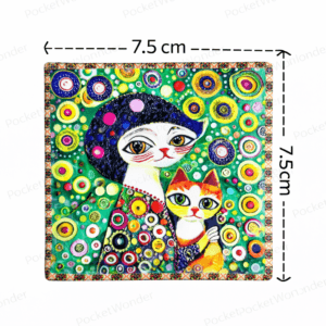 Green Circle Cat and Kitten Fridge Magnet