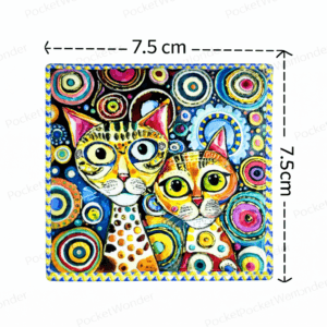Colorful Twin Cat Fridge Magnet