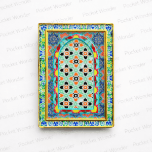 Green Tile Mosaic Arch Fridge Magnet – Colorful Window Charm