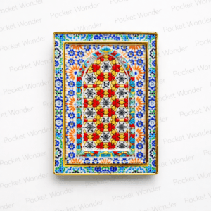 Blue Floral Mosaic Arch Fridge Magnet
