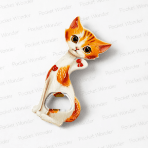 Orange Tabby Cat Bottle Opener Fridge Magnet