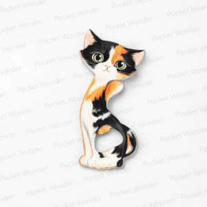 Calico Cat Bottle Opener Fridge Magnet