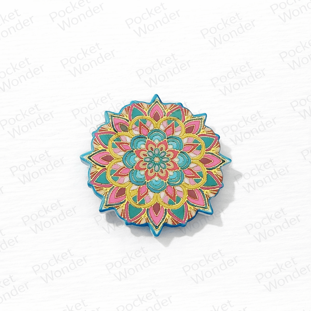 Blue Pink Bohemian Mandala Fridge Magnet