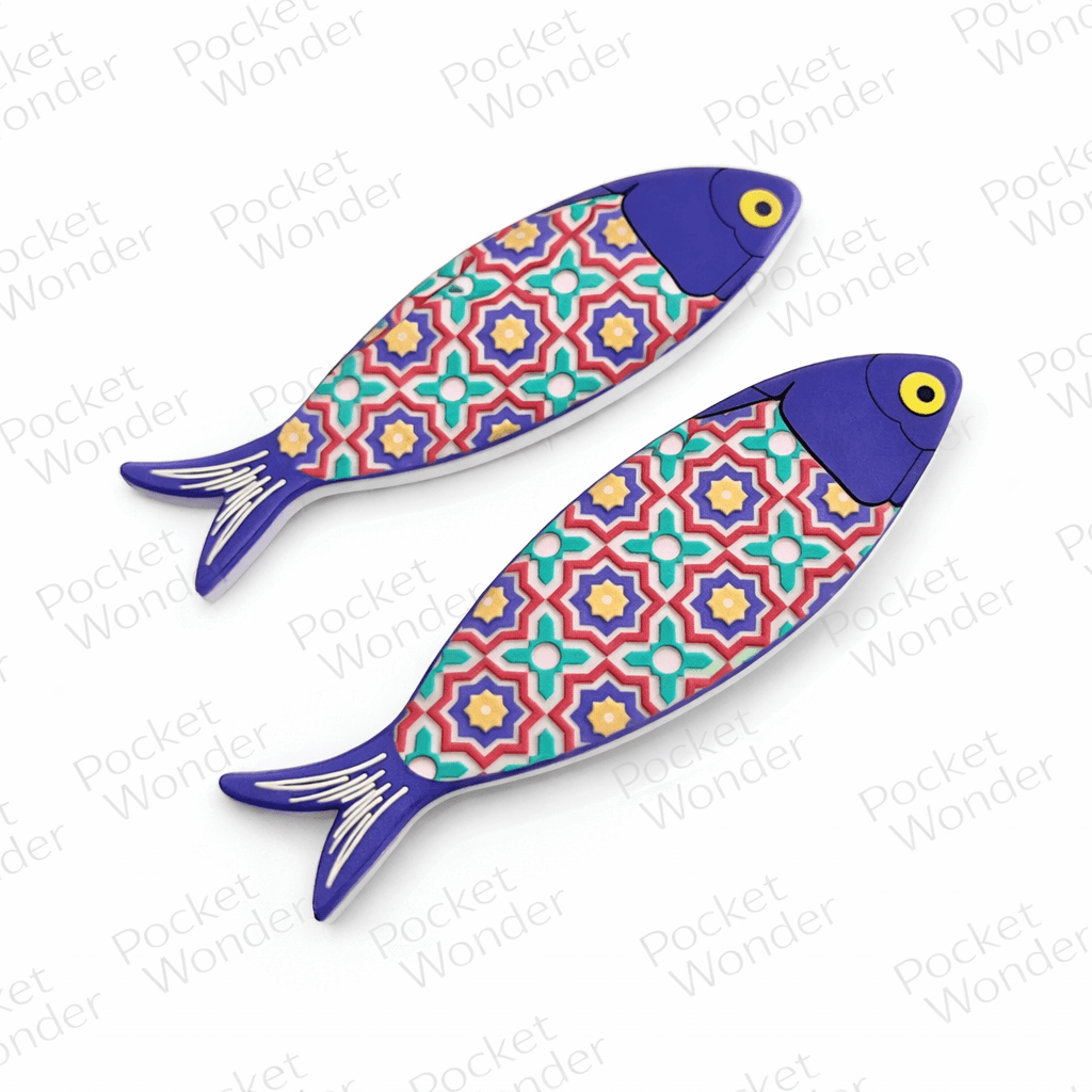 Geometric Mosaic Fish Fridge Magnet