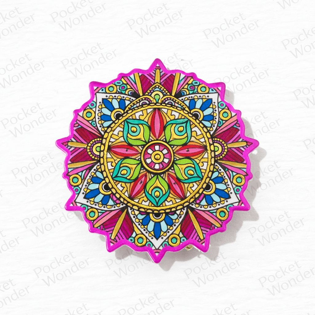 Pink Bohemian Mandala Fridge Magnet