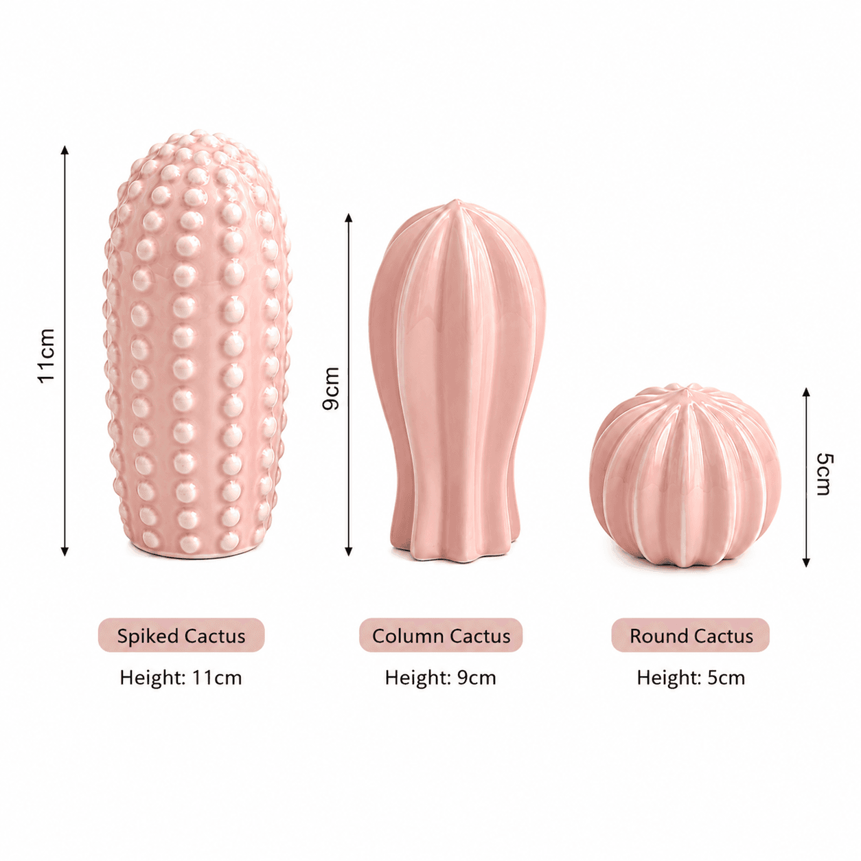 Pink Cactus Ornament Set Pink Cactus Ornament Set