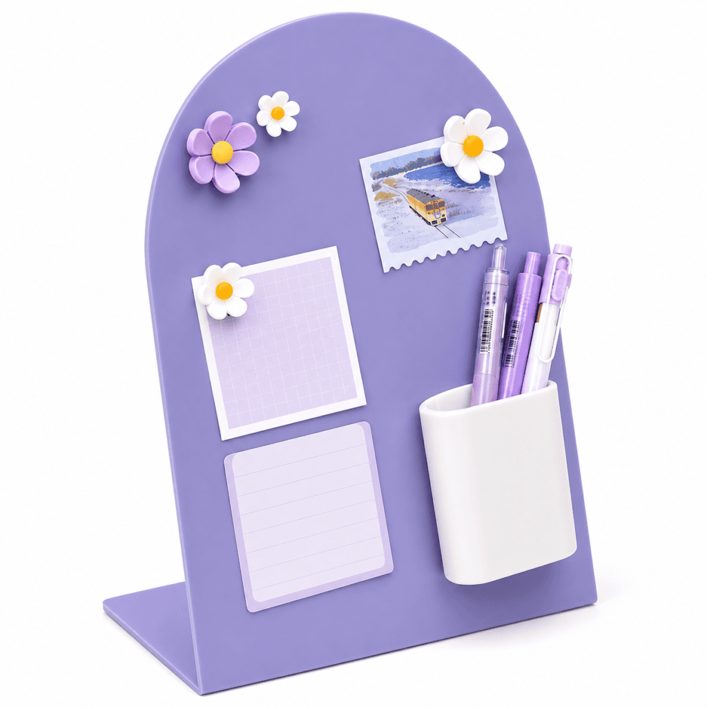 Purple Magnetic Desk Organiser Board