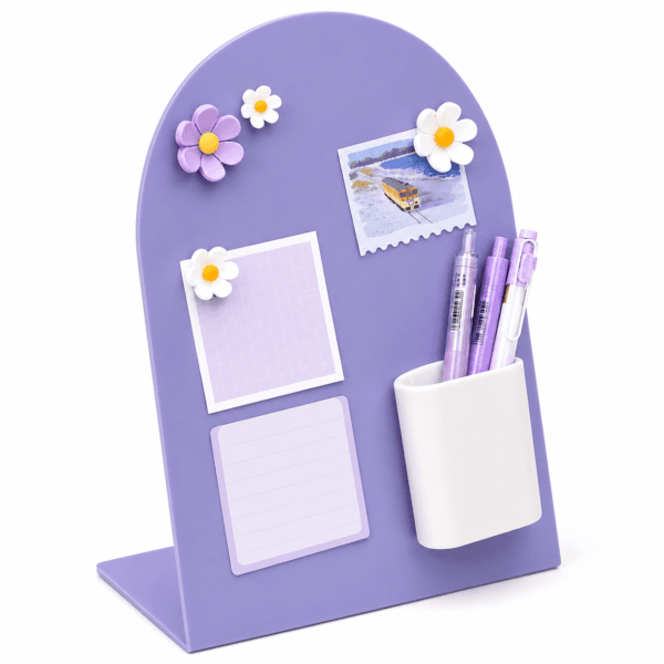 Purple Magnetic Desk Organiser Board