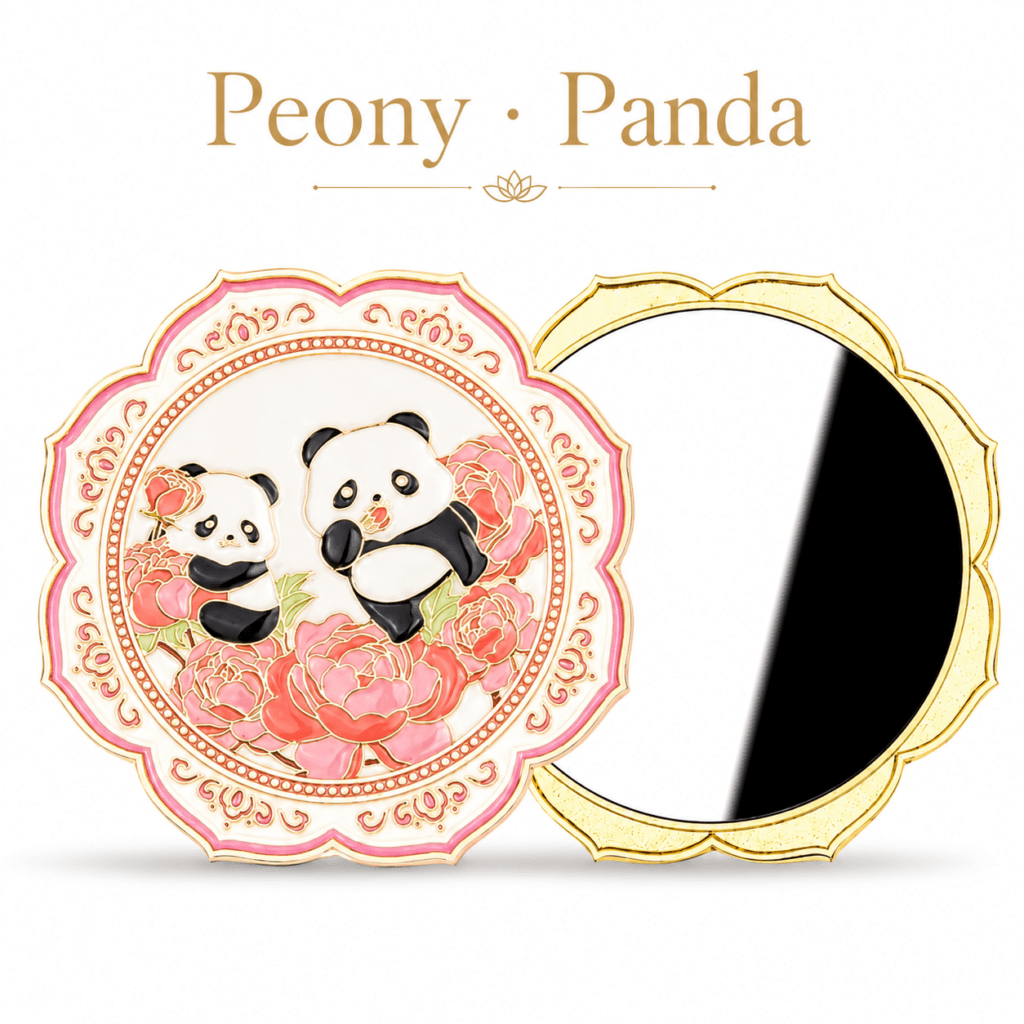 Peony Panda Compact Mirror