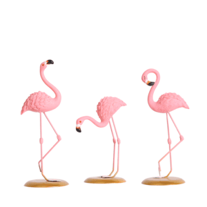 Pink Flamingo Ornament Set