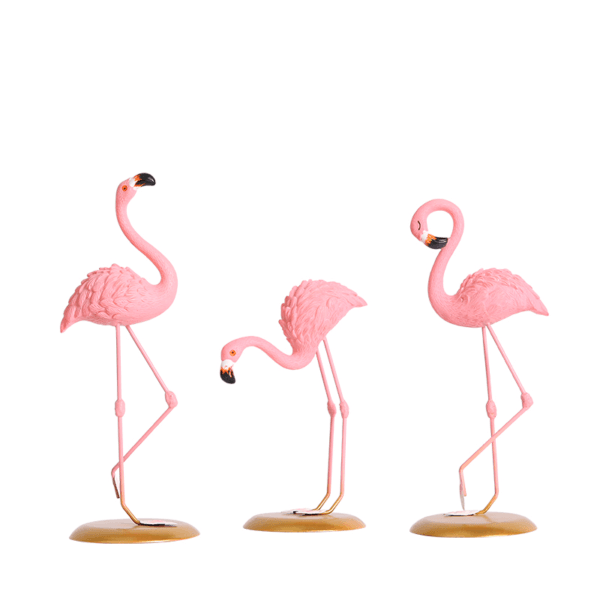 Pink Flamingo Ornament Set