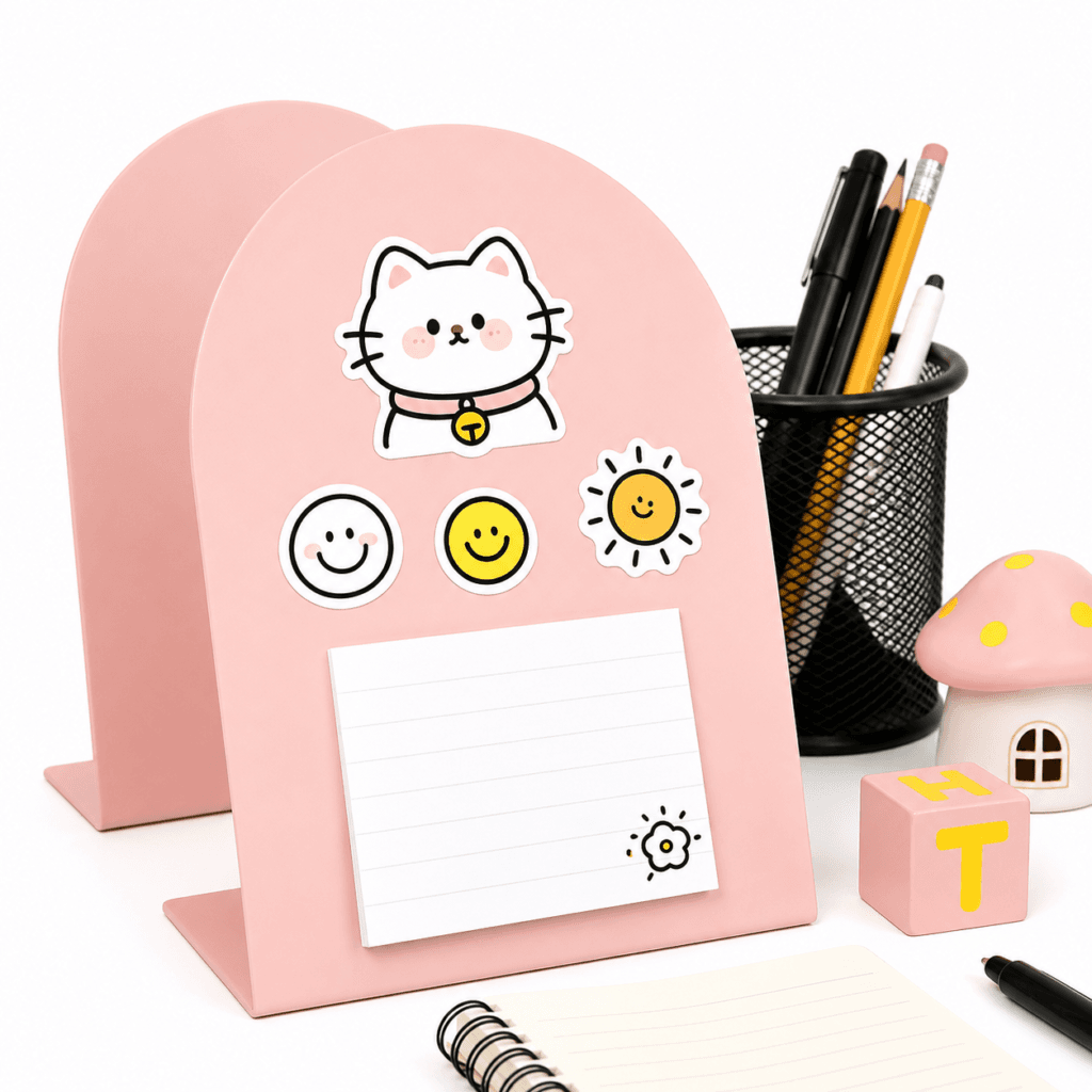Pink Magnetic Desk Organiser Board