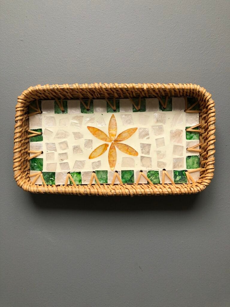 Orange Flower Rectangular Tray